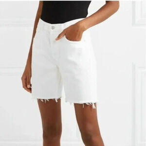 AGOLDE Rumi Shorts Oyster White Long Cut Off Bike Bermuda Denim Jean Aritzia 24